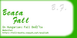 beata fall business card